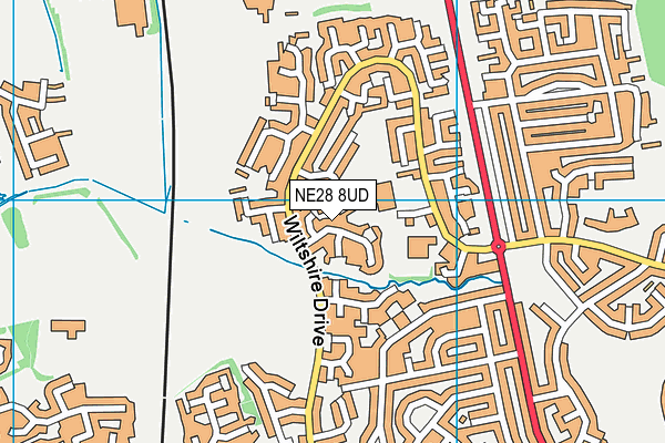 NE28 8UD map - OS VectorMap District (Ordnance Survey)