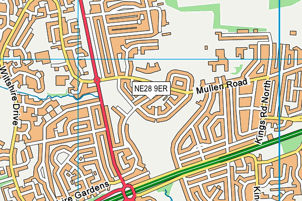 NE28 9ER map - OS VectorMap District (Ordnance Survey)