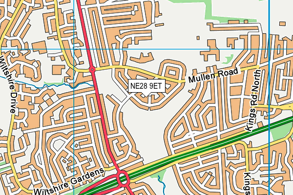 NE28 9ET map - OS VectorMap District (Ordnance Survey)