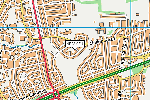 NE28 9EU map - OS VectorMap District (Ordnance Survey)