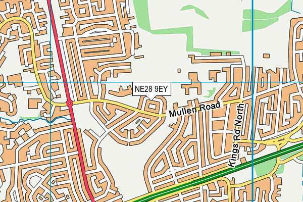 NE28 9EY map - OS VectorMap District (Ordnance Survey)