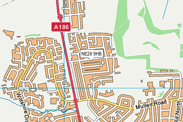 NE28 9HB map - OS VectorMap District (Ordnance Survey)