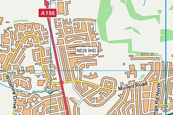 NE28 9HD map - OS VectorMap District (Ordnance Survey)