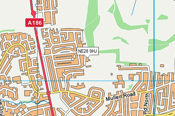 NE28 9HJ map - OS VectorMap District (Ordnance Survey)