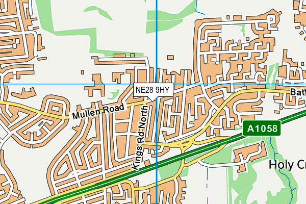 NE28 9HY map - OS VectorMap District (Ordnance Survey)