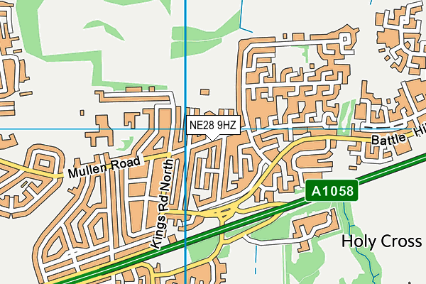 NE28 9HZ map - OS VectorMap District (Ordnance Survey)