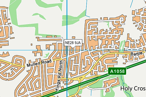 NE28 9JA map - OS VectorMap District (Ordnance Survey)