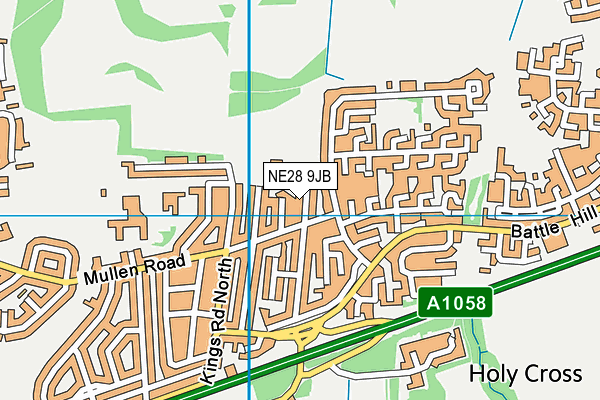 NE28 9JB map - OS VectorMap District (Ordnance Survey)