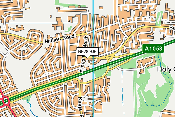 NE28 9JE map - OS VectorMap District (Ordnance Survey)