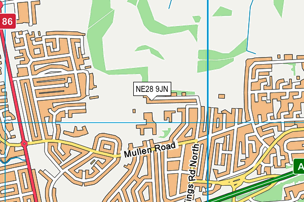 NE28 9JN map - OS VectorMap District (Ordnance Survey)