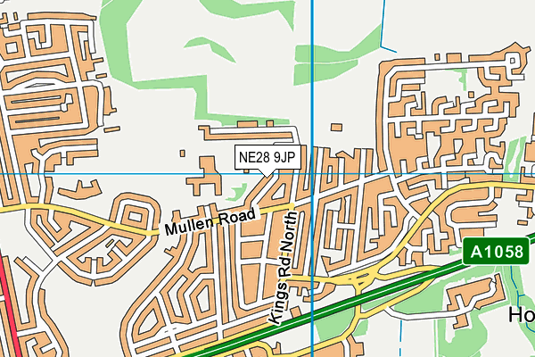 NE28 9JP map - OS VectorMap District (Ordnance Survey)