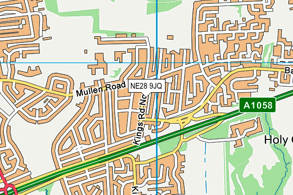 NE28 9JQ map - OS VectorMap District (Ordnance Survey)