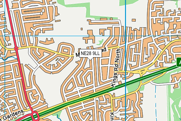 NE28 9LL map - OS VectorMap District (Ordnance Survey)