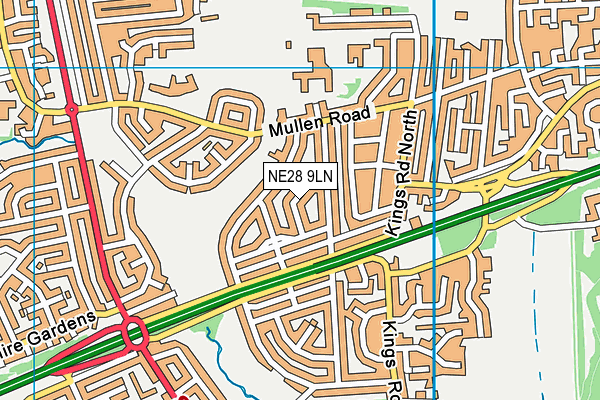 NE28 9LN map - OS VectorMap District (Ordnance Survey)