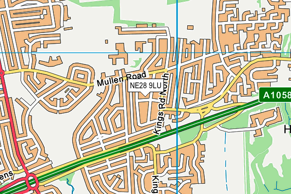 NE28 9LU map - OS VectorMap District (Ordnance Survey)