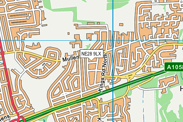 NE28 9LX map - OS VectorMap District (Ordnance Survey)