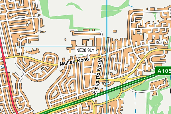 NE28 9LY map - OS VectorMap District (Ordnance Survey)