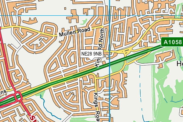 NE28 9NB map - OS VectorMap District (Ordnance Survey)