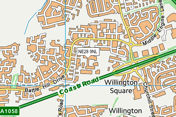 Tyne Metropolitan College (Coast Road Campus) map (NE28 9NL) - OS VectorMap District (Ordnance Survey)