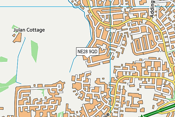 NE28 9QD map - OS VectorMap District (Ordnance Survey)