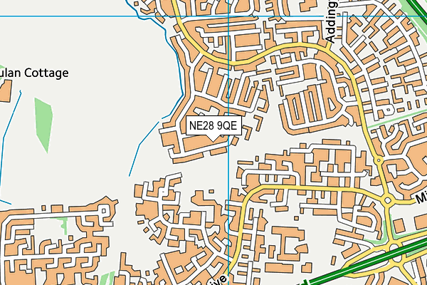 NE28 9QE map - OS VectorMap District (Ordnance Survey)