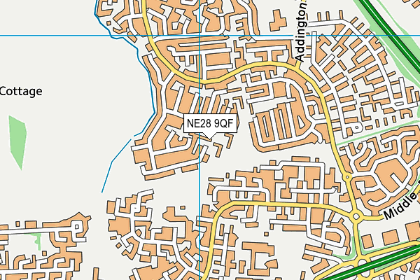 NE28 9QF map - OS VectorMap District (Ordnance Survey)
