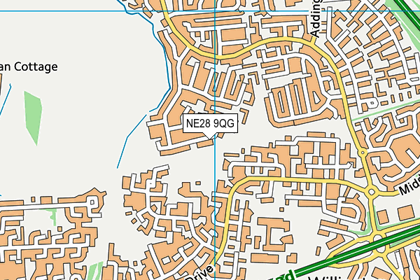 NE28 9QG map - OS VectorMap District (Ordnance Survey)