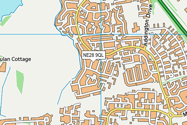 NE28 9QL map - OS VectorMap District (Ordnance Survey)