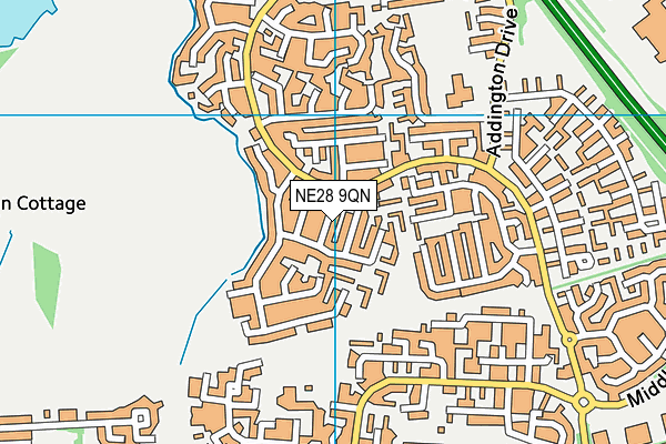 NE28 9QN map - OS VectorMap District (Ordnance Survey)