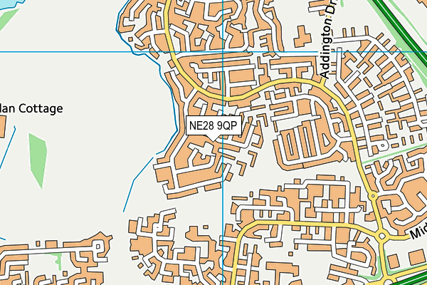 NE28 9QP map - OS VectorMap District (Ordnance Survey)