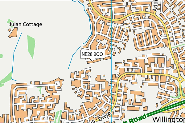 NE28 9QQ map - OS VectorMap District (Ordnance Survey)