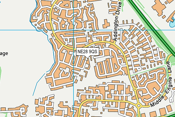 NE28 9QS map - OS VectorMap District (Ordnance Survey)