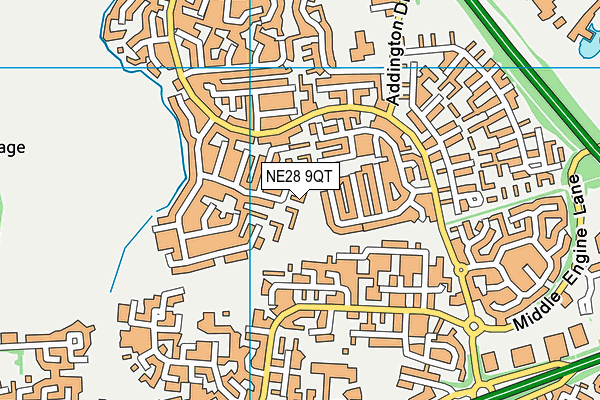 NE28 9QT map - OS VectorMap District (Ordnance Survey)