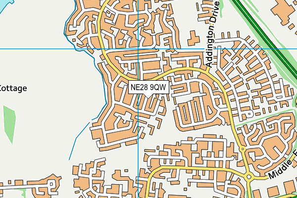 NE28 9QW map - OS VectorMap District (Ordnance Survey)