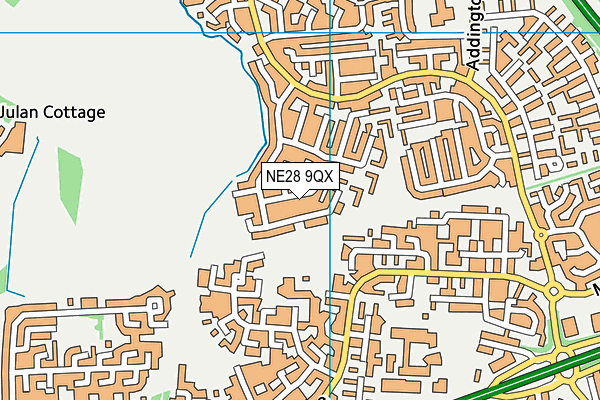 NE28 9QX map - OS VectorMap District (Ordnance Survey)