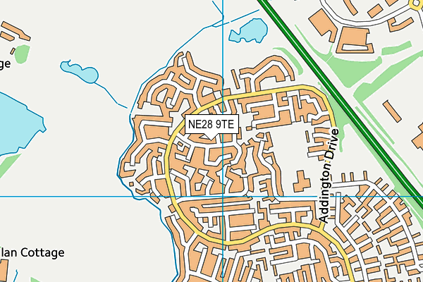 NE28 9TE map - OS VectorMap District (Ordnance Survey)