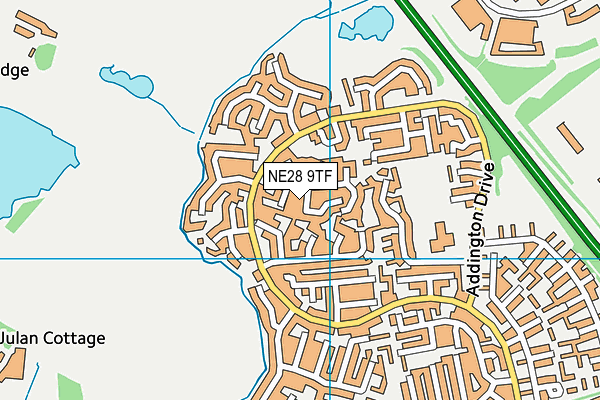 NE28 9TF map - OS VectorMap District (Ordnance Survey)