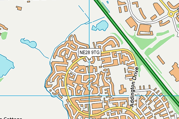 NE28 9TG map - OS VectorMap District (Ordnance Survey)
