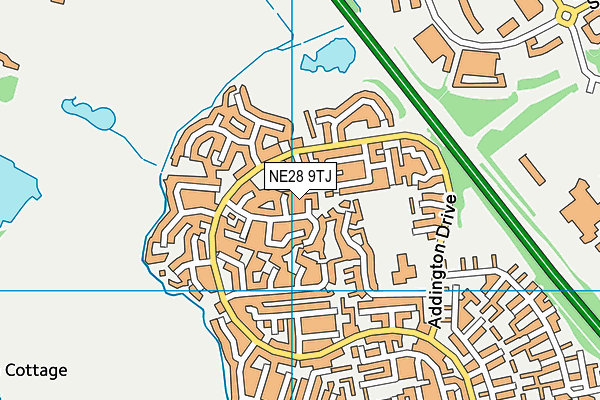 NE28 9TJ map - OS VectorMap District (Ordnance Survey)