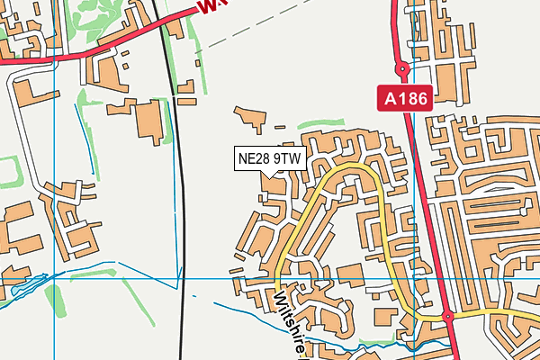 NE28 9TW map - OS VectorMap District (Ordnance Survey)