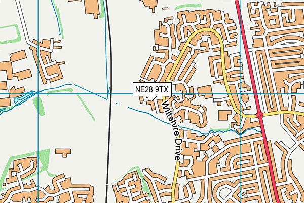 NE28 9TX map - OS VectorMap District (Ordnance Survey)
