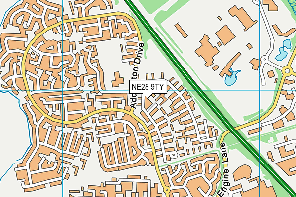 NE28 9TY map - OS VectorMap District (Ordnance Survey)