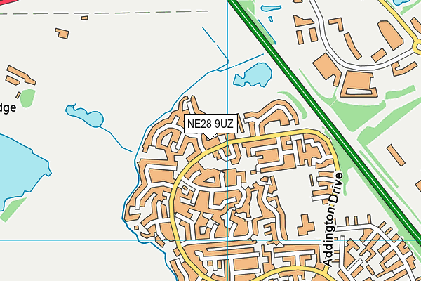 NE28 9UZ map - OS VectorMap District (Ordnance Survey)