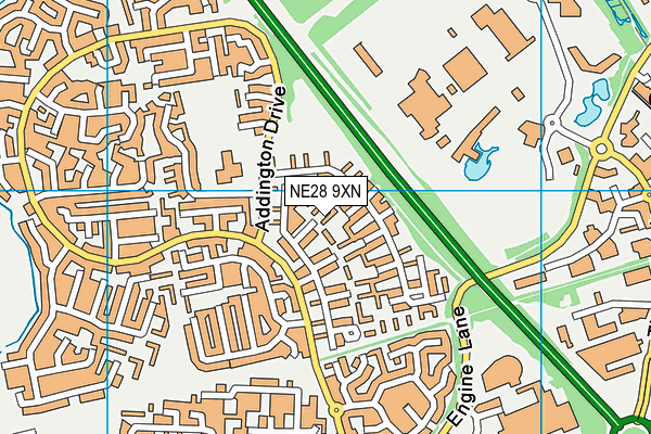 NE28 9XN map - OS VectorMap District (Ordnance Survey)