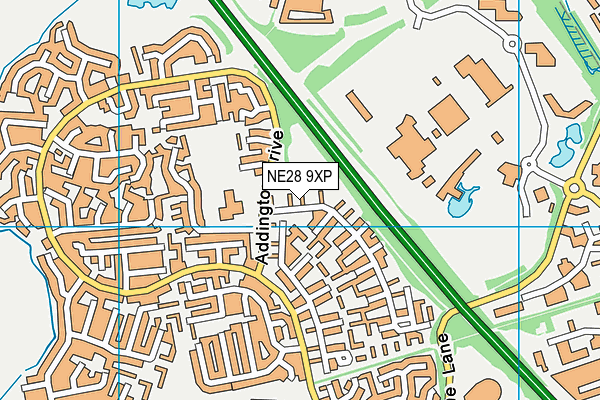 NE28 9XP map - OS VectorMap District (Ordnance Survey)