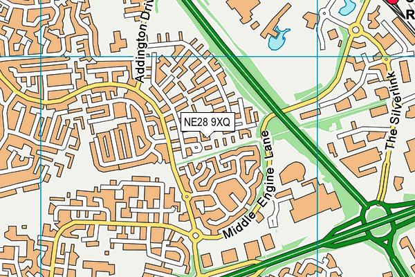 NE28 9XQ map - OS VectorMap District (Ordnance Survey)