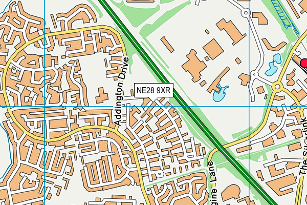 NE28 9XR map - OS VectorMap District (Ordnance Survey)