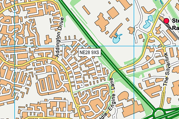 NE28 9XS map - OS VectorMap District (Ordnance Survey)