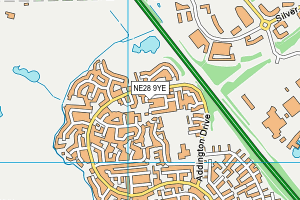 NE28 9YE map - OS VectorMap District (Ordnance Survey)