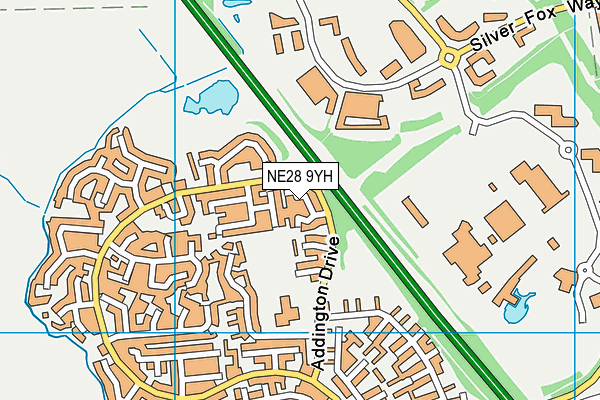 NE28 9YH map - OS VectorMap District (Ordnance Survey)